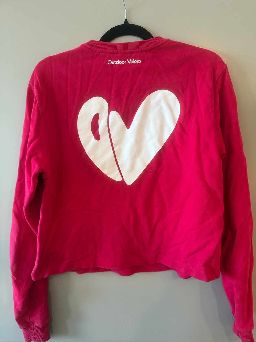 Outdoor Voices “You Can’t Spell Love Without OV” Cropped Sweatshirt Red XS - Picture 5 of 6
